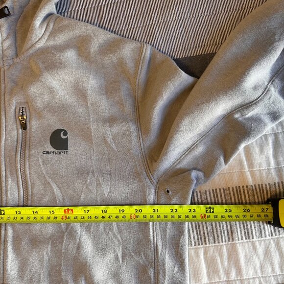 Carhartt Hoodie Sweatshirt Mens Large Force Light Gray Long Sleeve Sweater - Picture 4 of 7